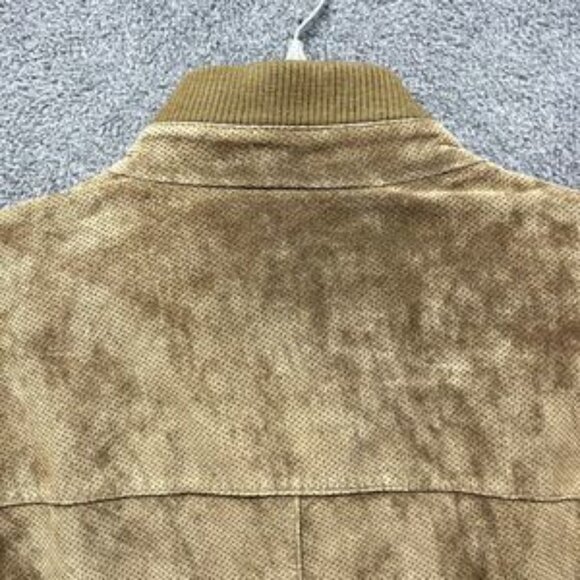 Paul Frederick Jacket Mens Large Brown Suede Leather Bomber full zip pockets - Picture 13 of 15
